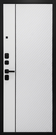 Стальная дверь с панелями МДФ черного и белого цвета