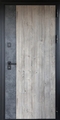 Входная квартирная дверь с составными панелями МДФ (текстура дерева и камня)